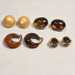 Vintage Clip-On Earrings 4 Pair